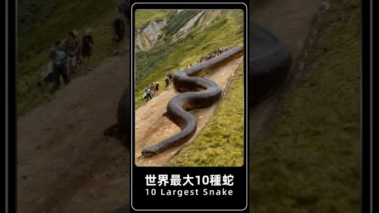 全世界最大的10條蛇，森蚺只能排第3，第1名竟然以鱷魚為主食 #動物 #科普#蛇 #蟒蛇