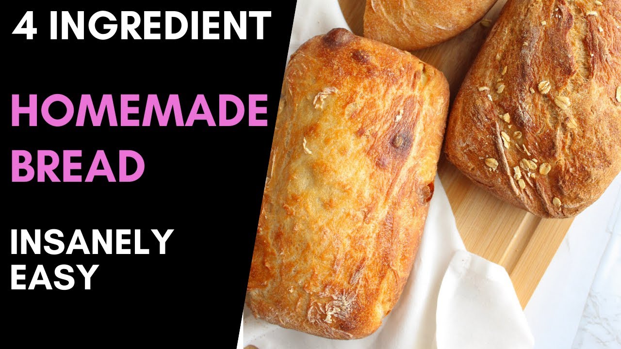 4 INGREDIENT HOMEMADE BREAD / Insanely easy / beginner bread recipe