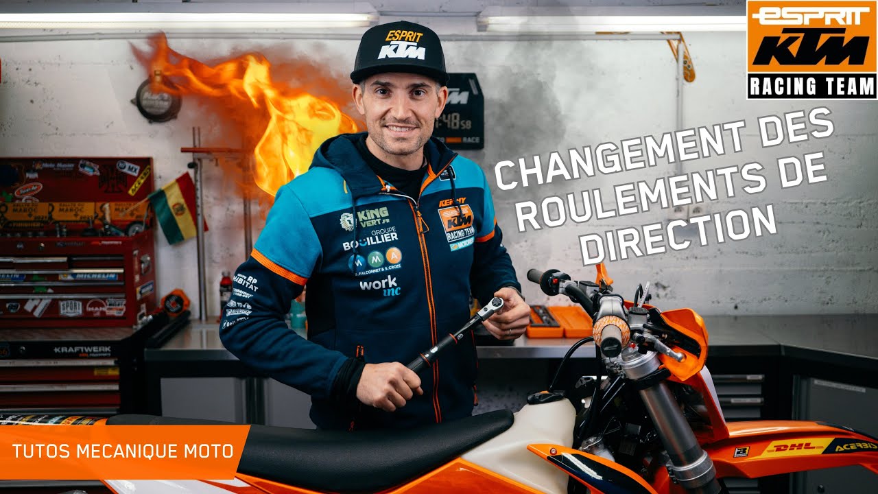 Tuto Mécanique Moto : Changement des roulements de direction sur ta KTM