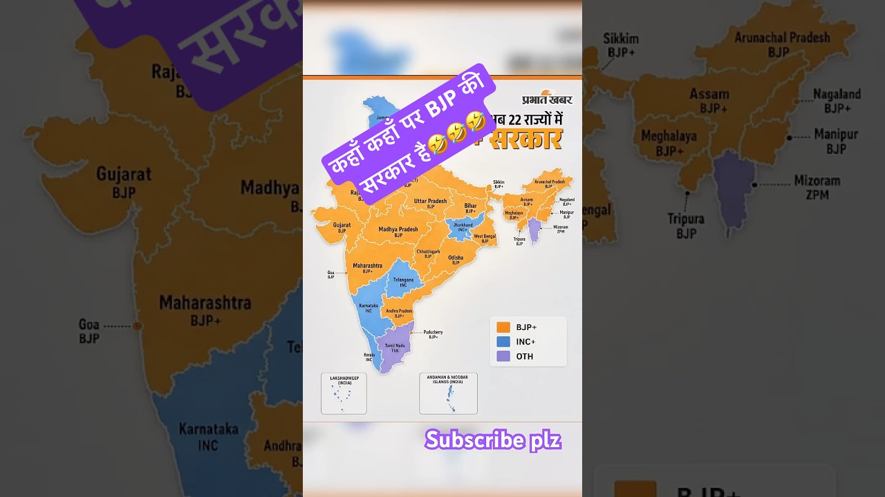 India Political Map 2026 | 22 States BJP+ Government 🇮🇳 | Current State Wise Politic