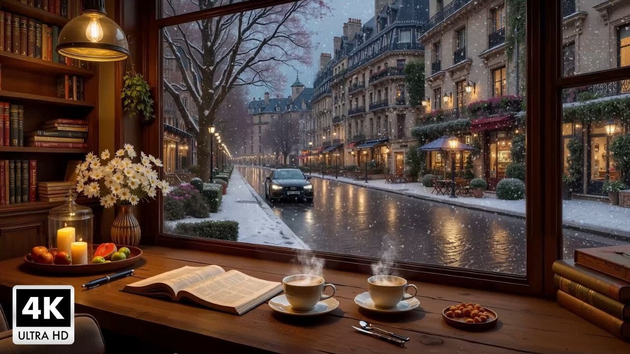 Cozy Winter Café With Relaxing Jazz Music | Tranquil Jazz Space For Relax, Study & Work