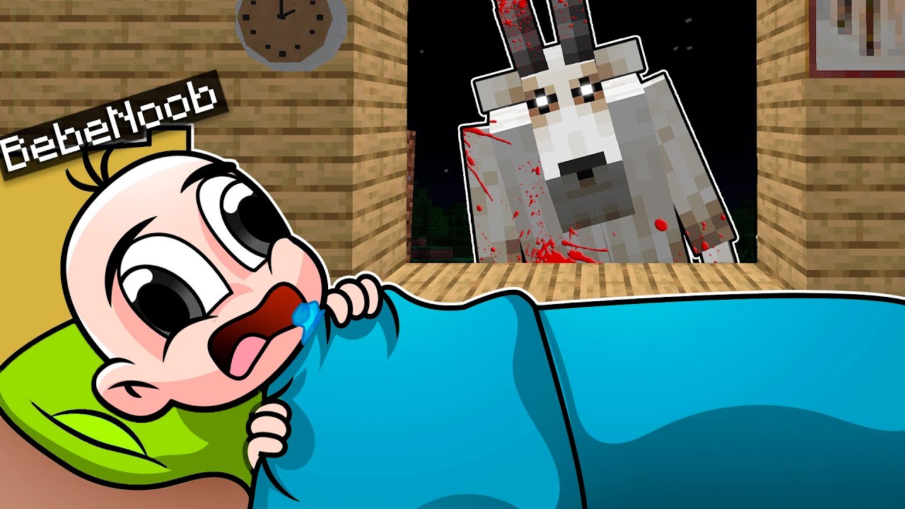 EL HOMBRE CABRA... ME ESPIA MIENTRAS DUERMO 😱 ¿SOBREVIVIRE? BEBE NOOB vs GOATMAN en MINECRAFT