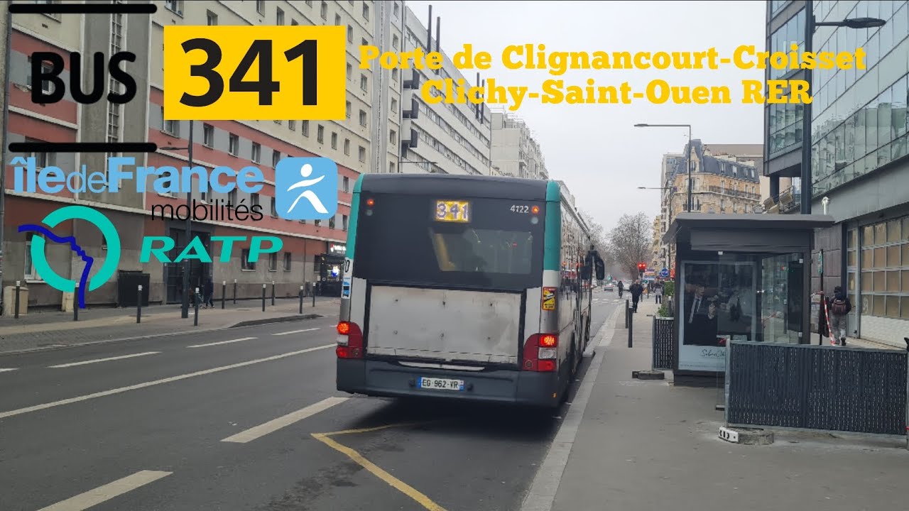 Bus 341 Ratp man lion s'city Hybride  Porte de Clignancourt-Croisset➡️Clichy-Saint-Ouen RER