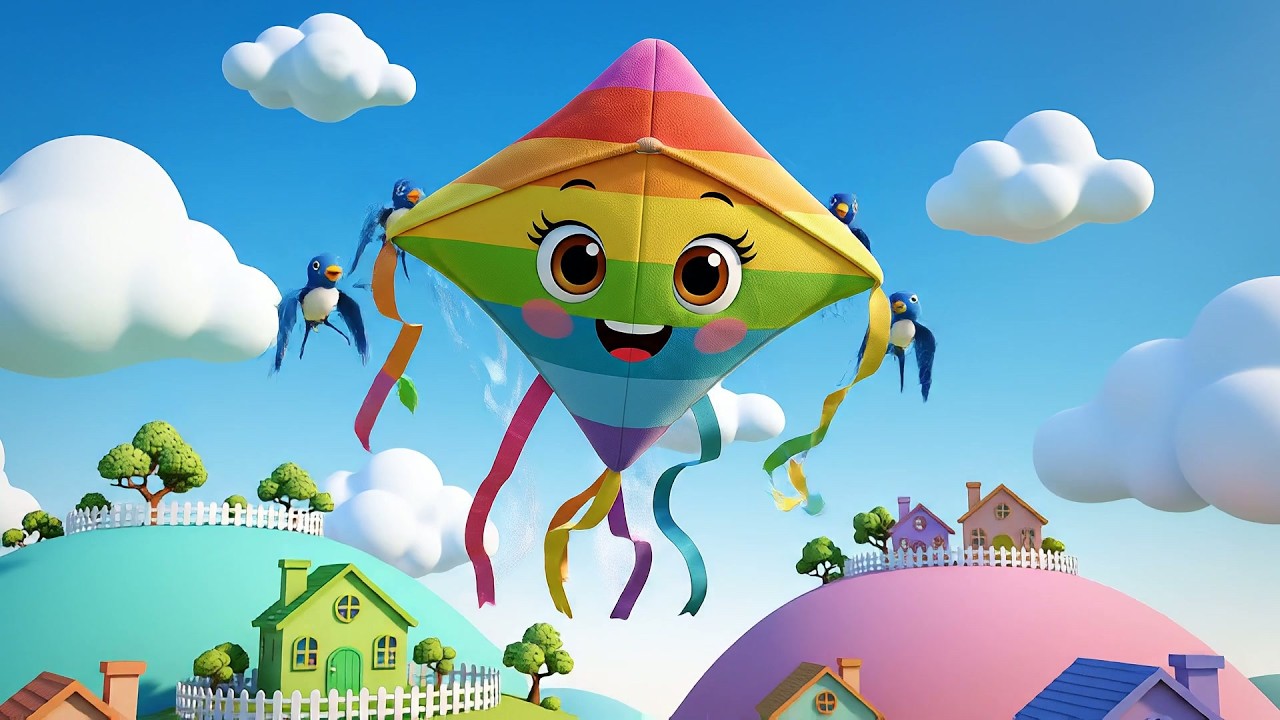 Happy Kite Flies Whoosh Whoosh Woo | Windy Day Adventure & Kids Action Song