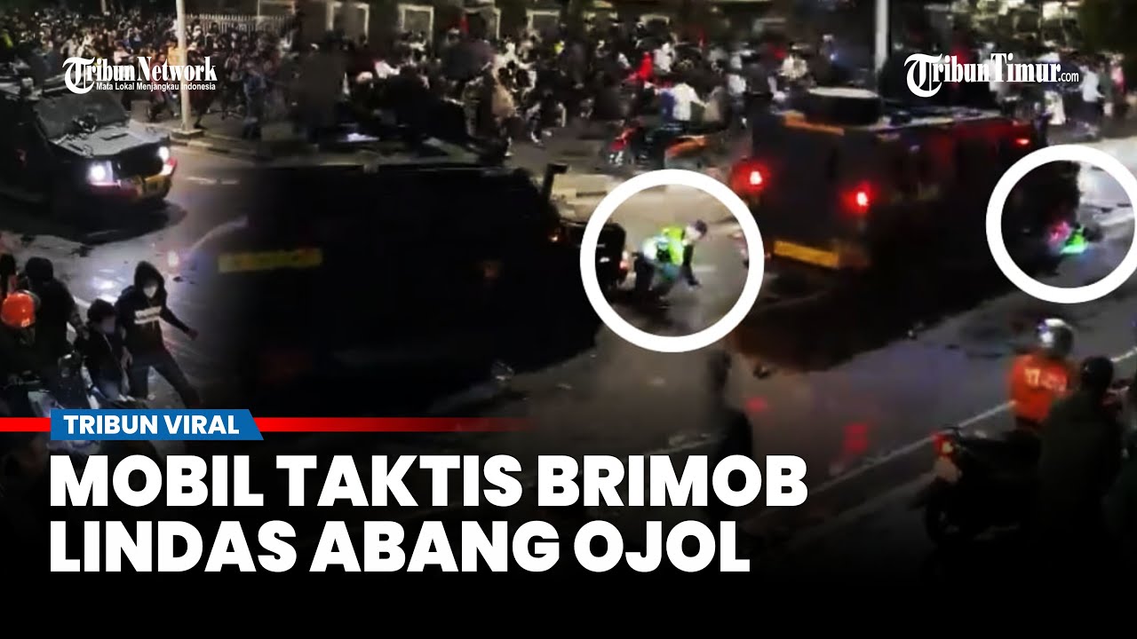 Terobos Massa, Mobil Brimob Tabrak dan Lindas Abang Ojol saat Hendak Berdiri