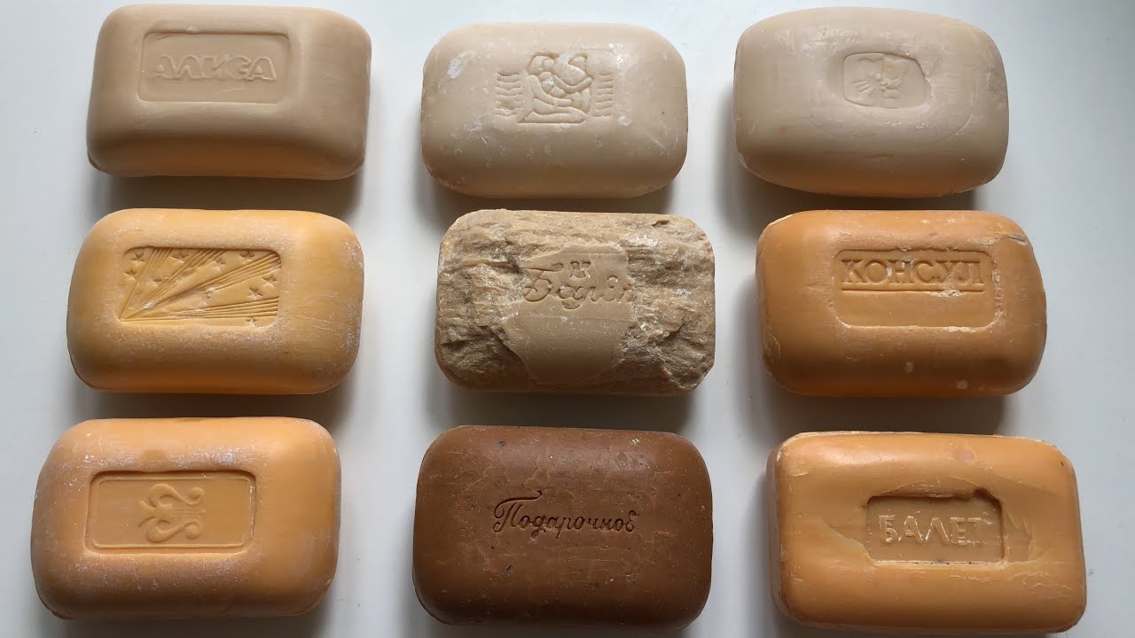 ASMR cutting of antique soap made in the USSR