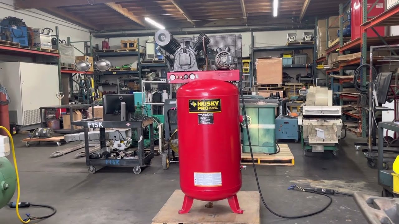 Husky Pro 4 HP Piston Upright Air Compressor with 80 Gallon Tank 230V Single