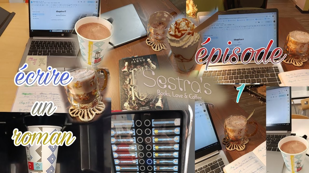 ✍🏼Écrire un roman : épisode 1 😝 (les mots naviguent entre doutes, café et inspiration 👩‍❤️‍👩)