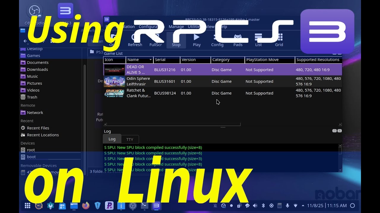 Using RPCS3 - PS3 Emulator - on Linux