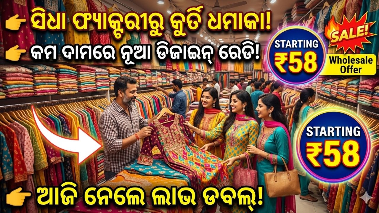 କୋଲକାତାରେ Fancy Kurti Wholesale Market | ସବୁଠୁ ସସ୍ତା Kurti | Odisha Business ପାଇଁ Best Market