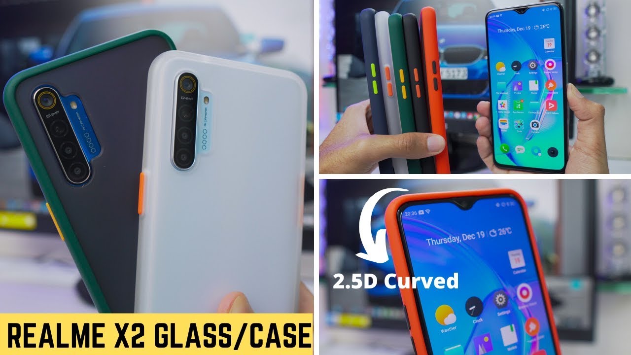 Realme X2 BEST Tempered Glass + Case 🔥GlazedInc 2.5D Curved Glass + Shockproof Case