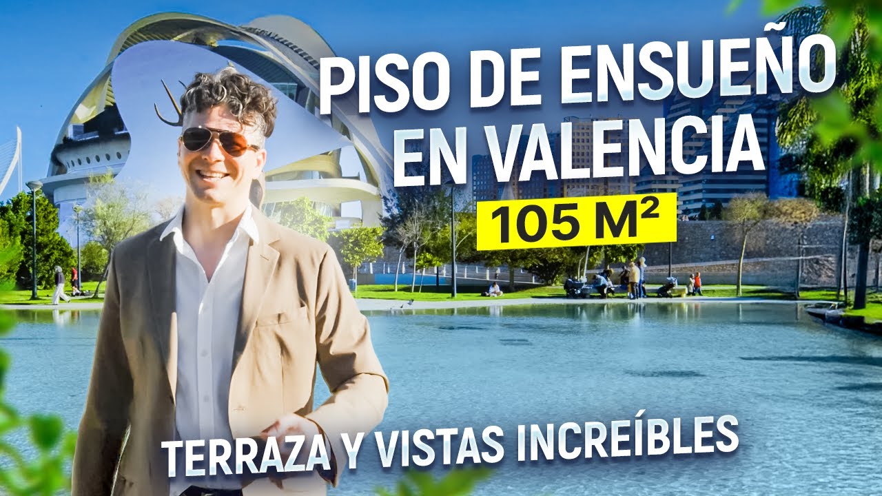 Elegante y espacioso apartamento en Valencia: 105 m&sup2;, terraza y vistas incre&iacute;bles