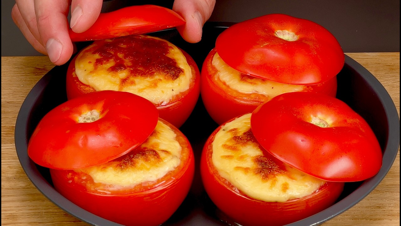 Ich mache diese gefüllten Tomaten alle drei Tage! Abendessen in 10 Minuten! Schnell und lecker❗️