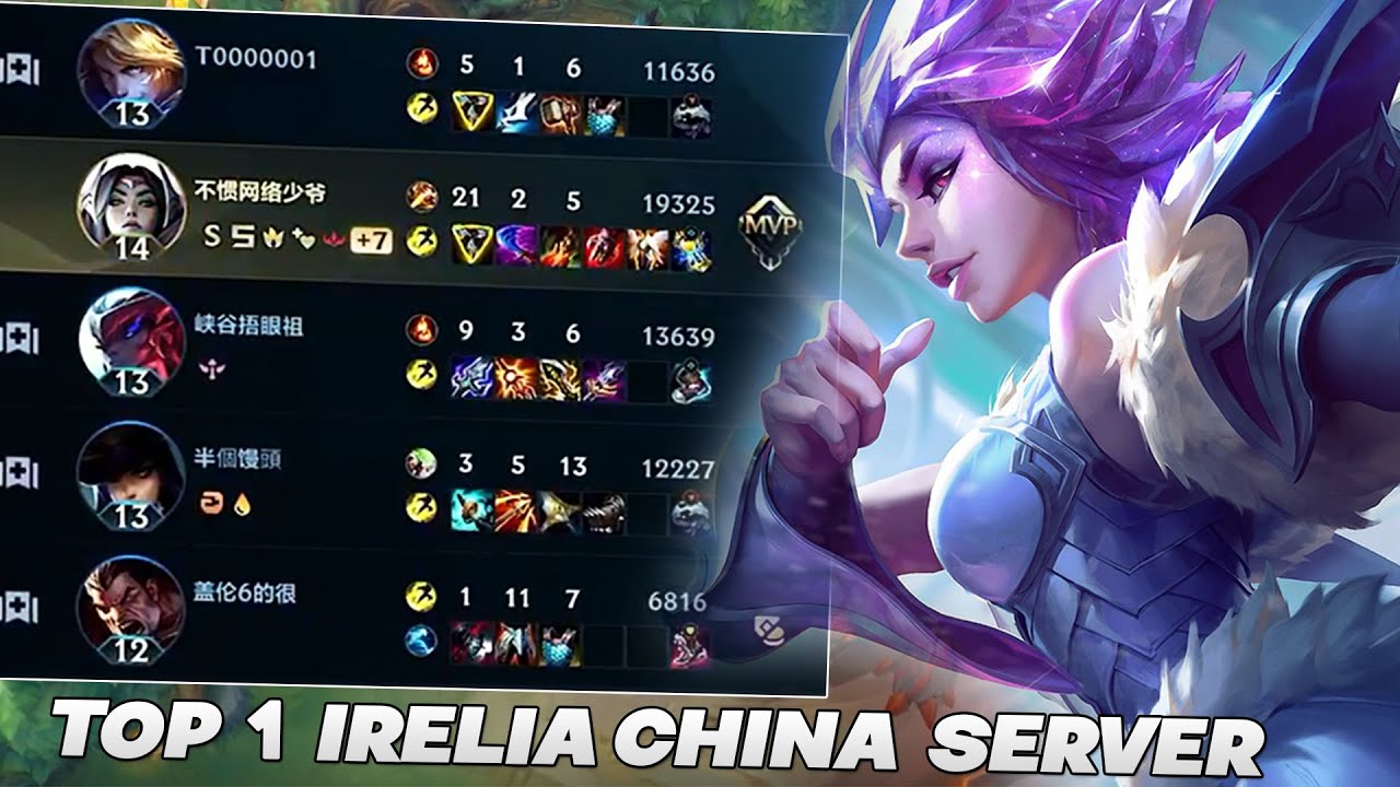 TOP 1 IRELIA GAMEPLAY IN CHINA SERVER SEASON 8 (PENTAKILL) - WILD RIFT IRELIA
