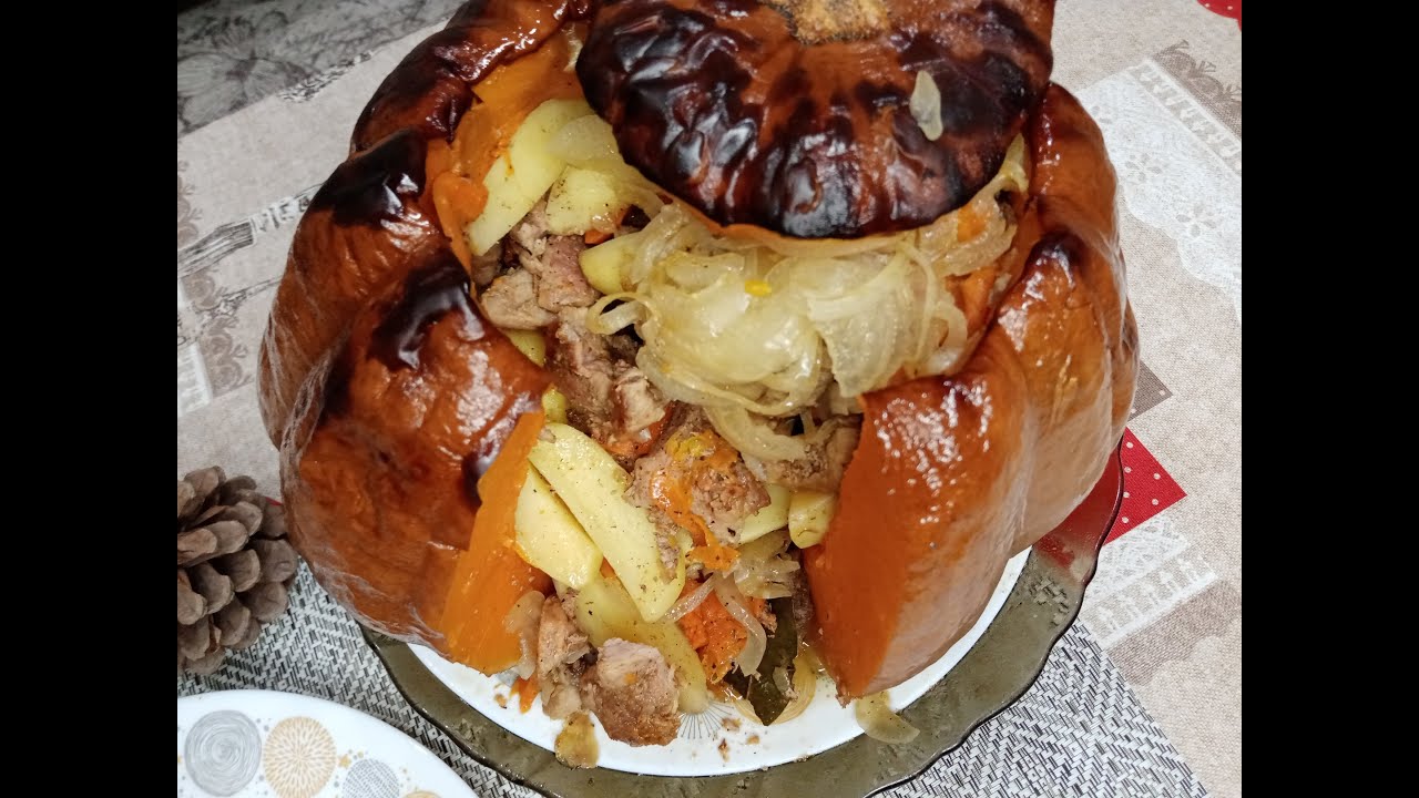 ТЫКВА, ФАРШИРОВАННАЯ МЯСОМ И КАРТОФЕЛЕМ! Просто БОМБА!/Pumpkin stuffed with meat and potatoes!