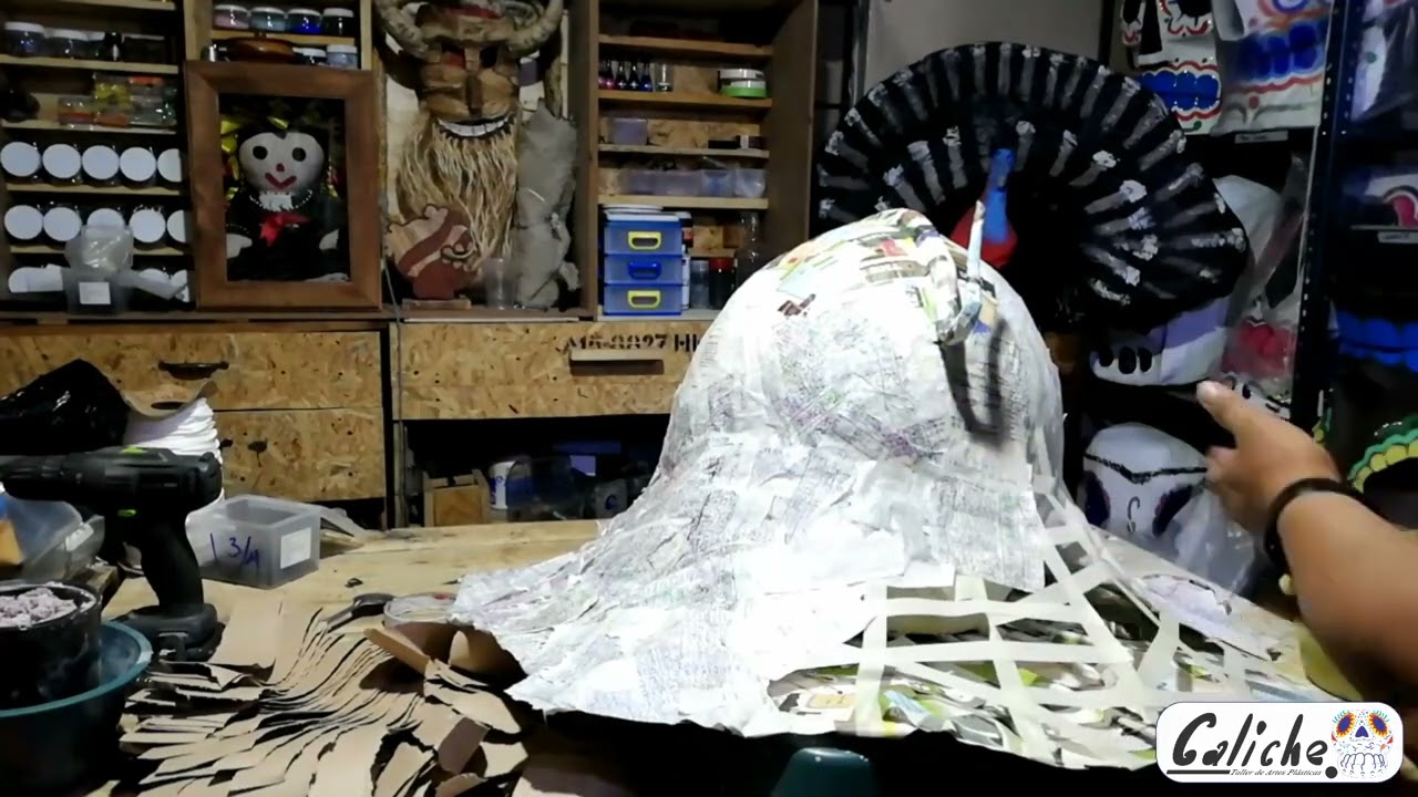 cómo hacer pavo o guajolote de cartón parte 2, cuerpo