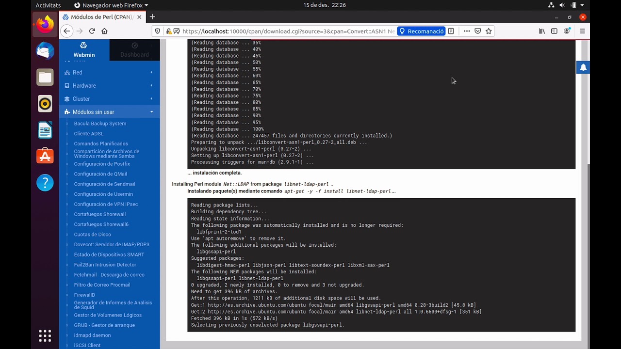 Cliente LDAP con Webmin
