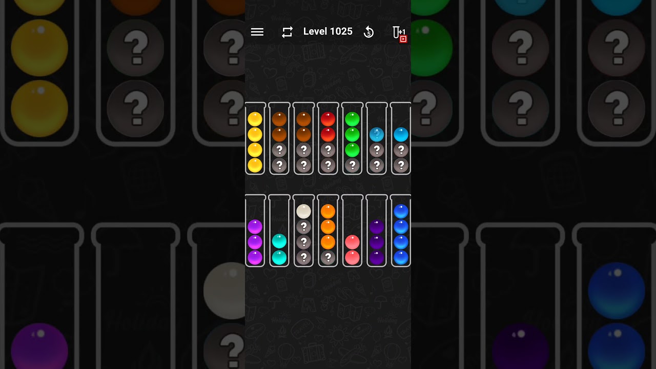 Ball Sort Color Water Puzzle Solution Level 1025