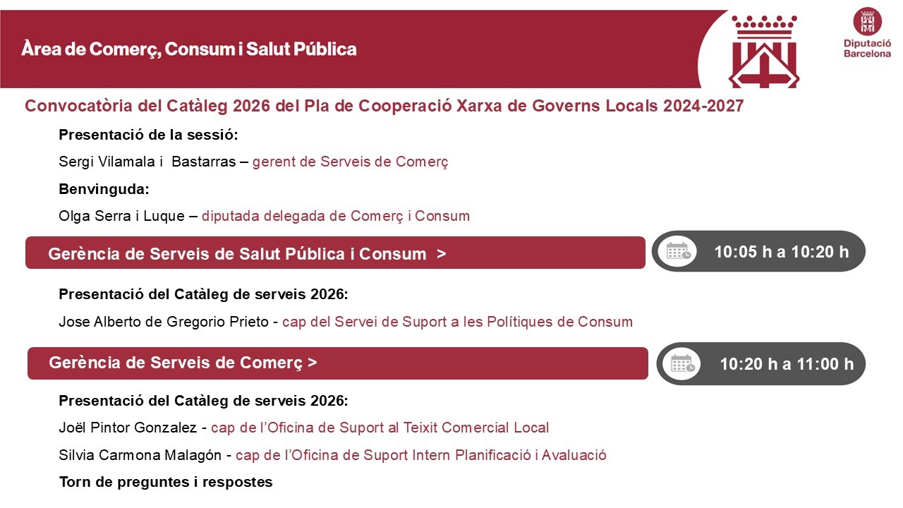 Presentació Catàleg de Serveis 2026 Comerç i Consum