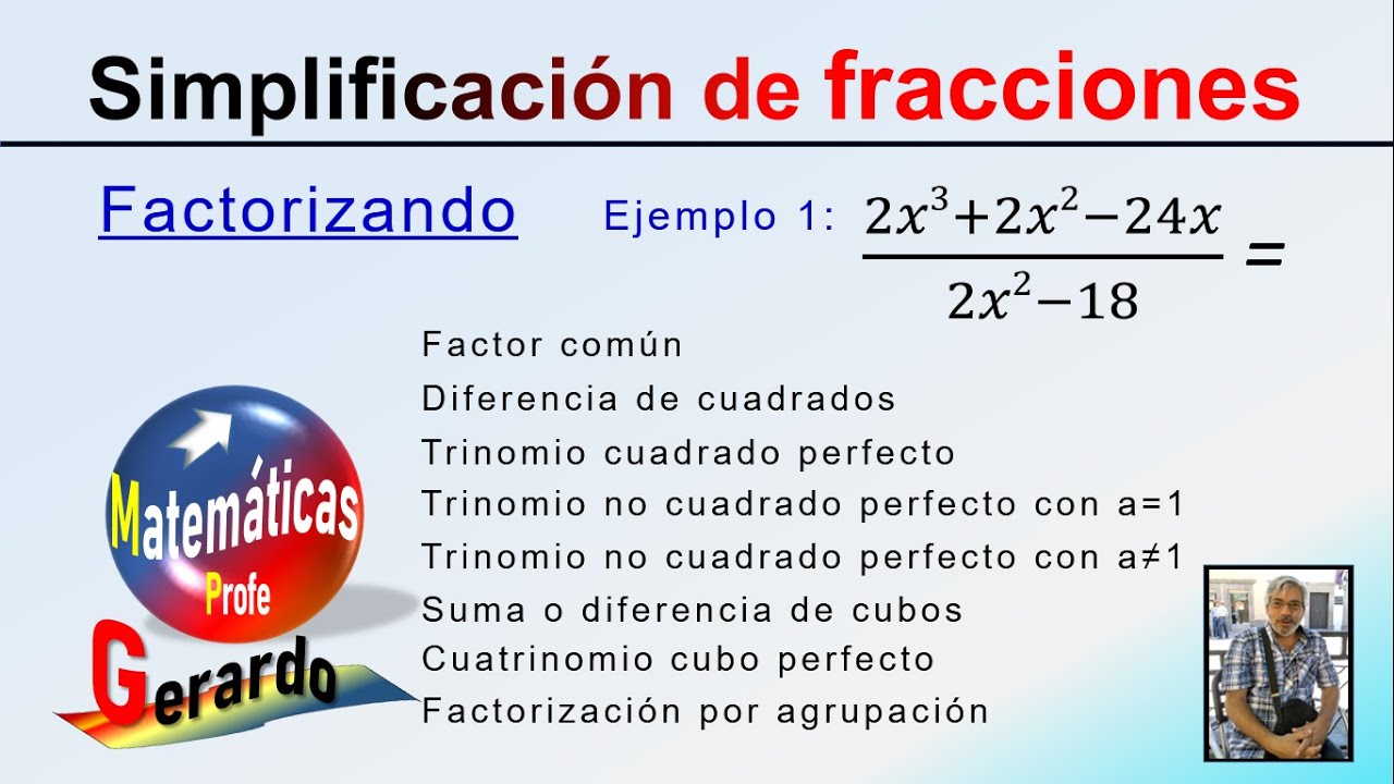 Simplificación de fracciones. Ejemplo1