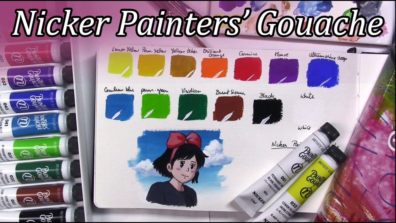 Nicker JAPANESE Painters' Gouache // First inpressions // Ghibli painting demo