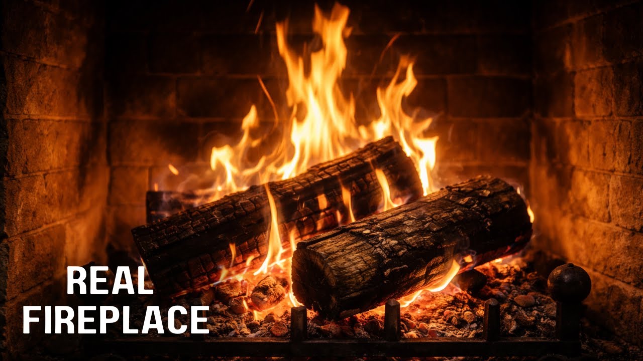 🔥 Real Fireplace for Your Living Room | 3 Hours Cozy Fire Ambience 4K (No Music)
