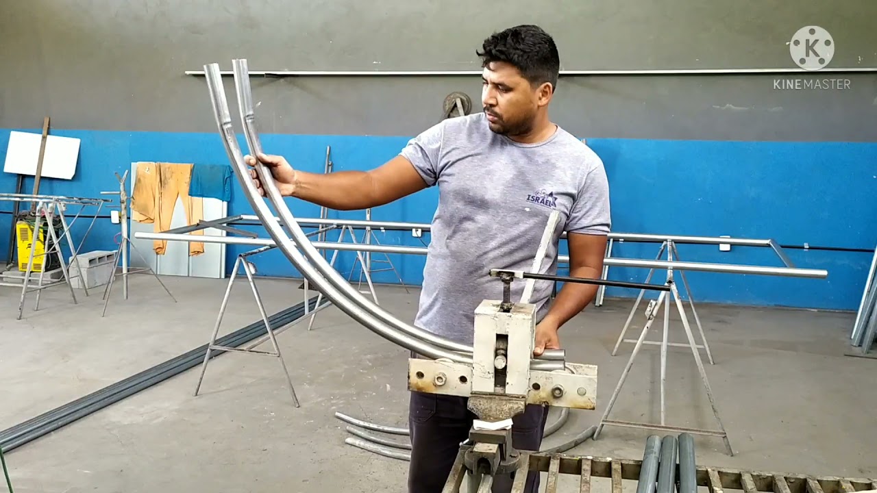 como curvar tubo para portão em uma calandra manual