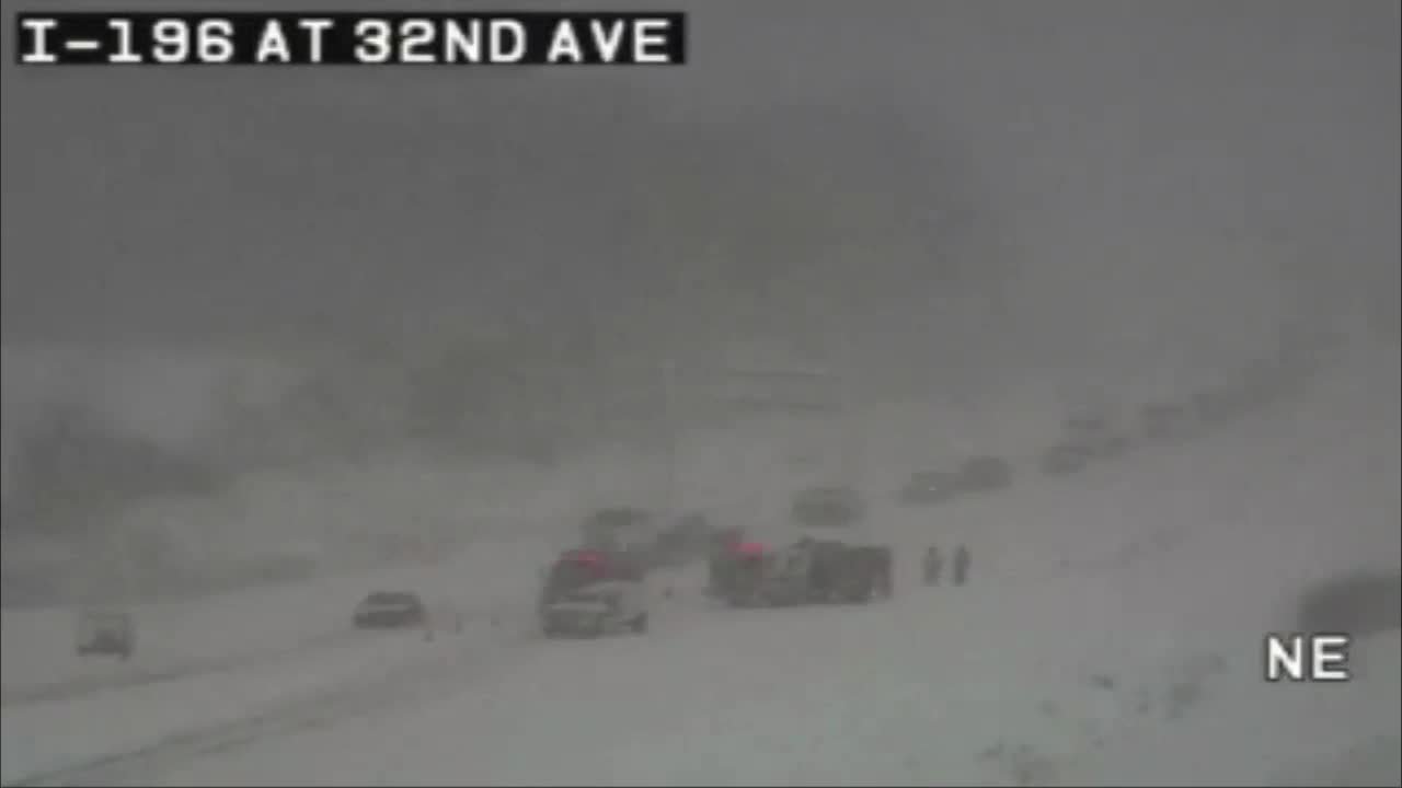 100-car pileup on I-196 near Hudsonville, multiple injuries reported