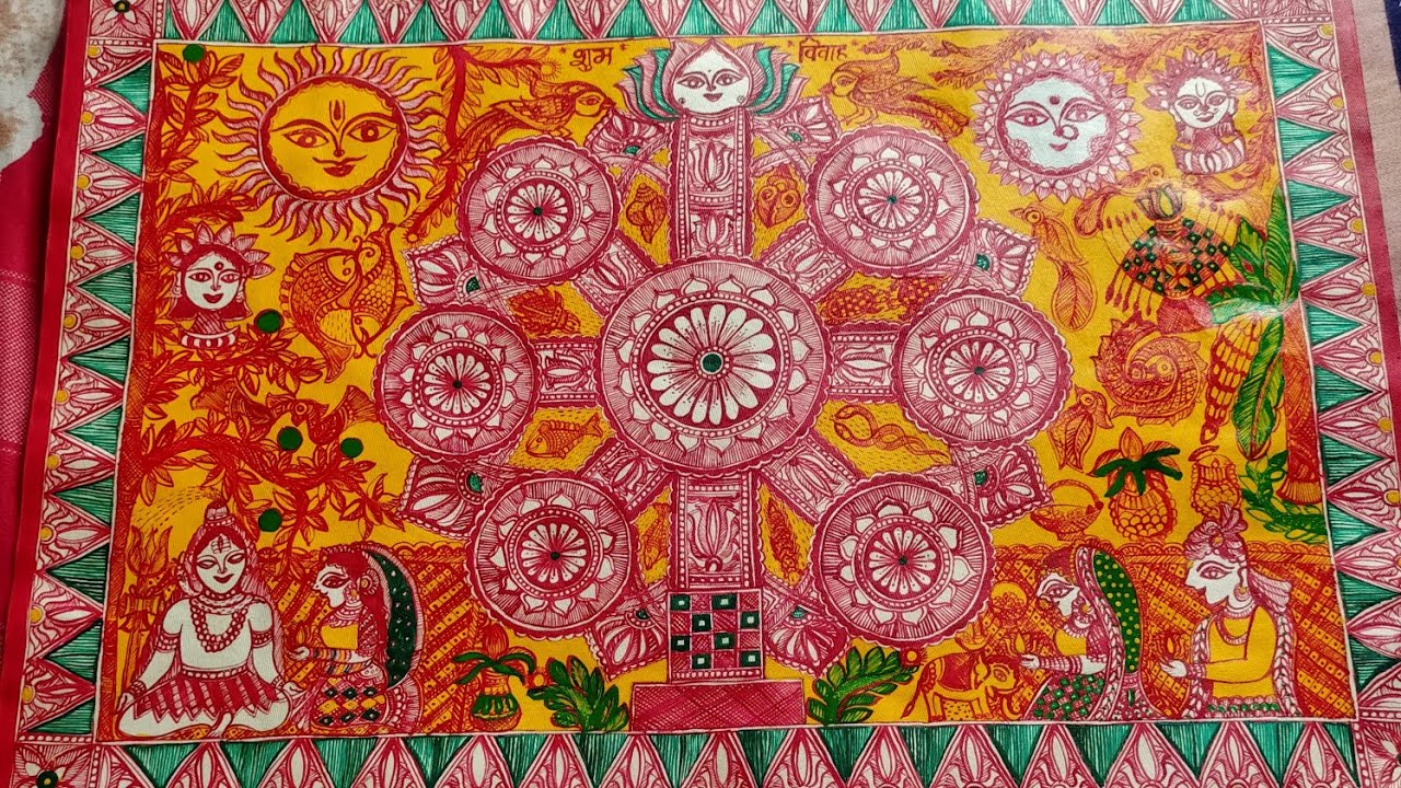 Kohbar painting 🎨🖌️ part 4#madhubanipainting please 🥺 subscribe 👍