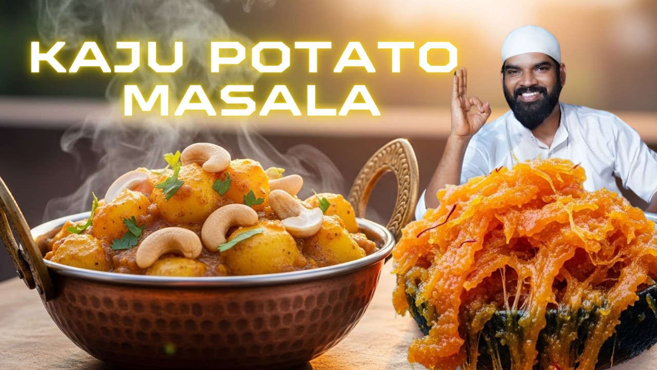 Kaju Potato Masala Dhaba Style Recipe with Kaddu Ka Halwa Recipe By Nawab's kitchen official