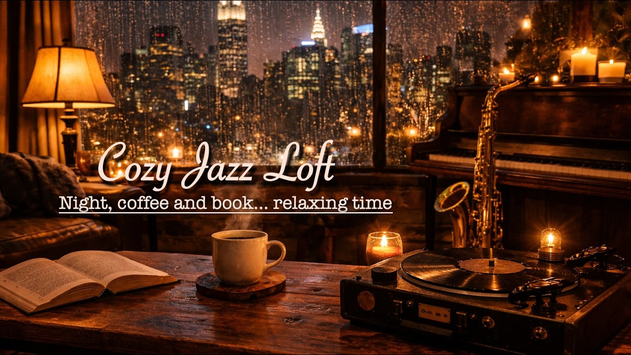 Cozy Jazz Loft ☕🎷 | Ambience Rainy Jazz Relajante para Cafetería & Trabajo |