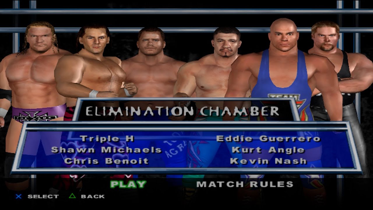 WWE SD! HCTP - TripleH,HBK,ChrisBenoit,EddieGuerrero,KurtAngle,KevinNash (ELIMINATION CHAMBER)