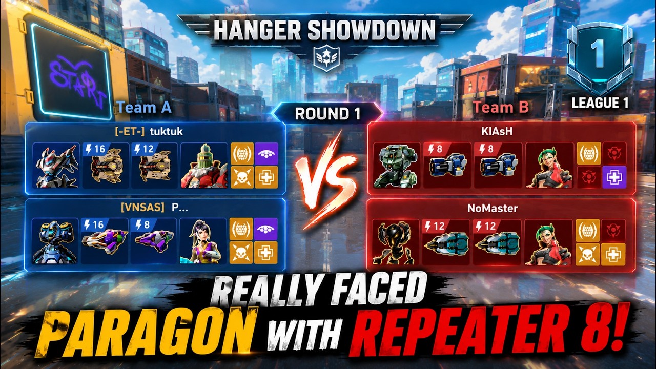 PARAGON in LEAGUE 1?! 😭🔥 EASY WINS IN HANGAR SHOWDOWN | MECH ARENA