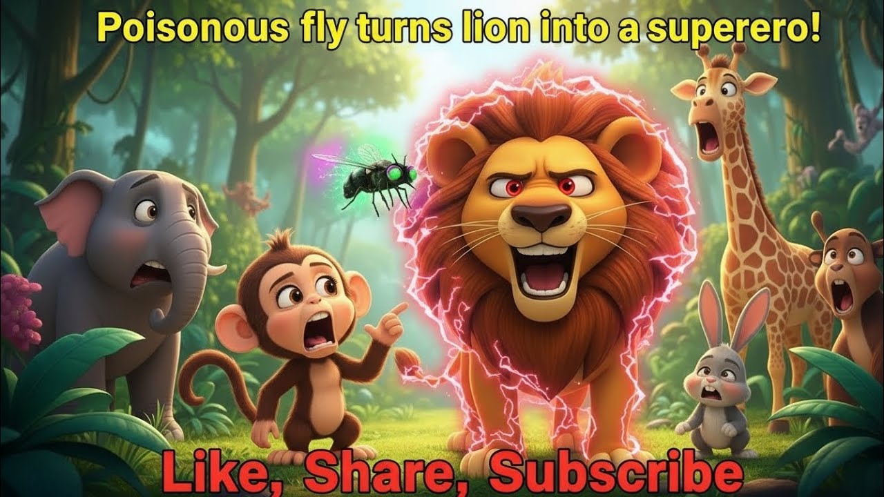 🦁 जहरीली मक्खी ने शेर को बना दिया सुपरहीरो! | Super Lion Hindi Story | Jungle Friendship Story