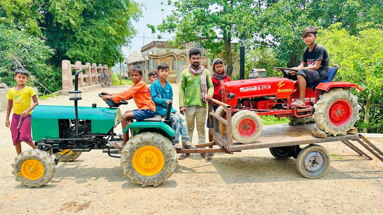 We Loaded the Mini Mahindra Tractor on the Trolley in the Mini Eicher Tractor | Mini Tractor
