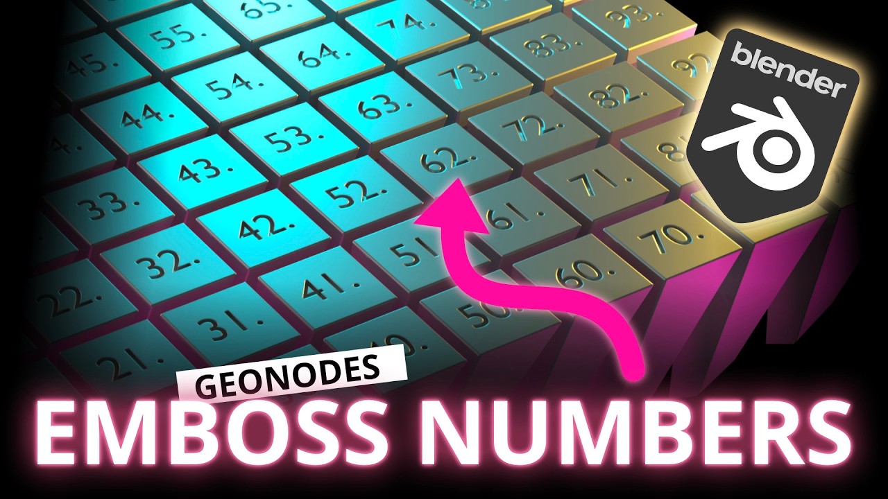Emboss Numbers - Geometry Nodes Blender Tutorial