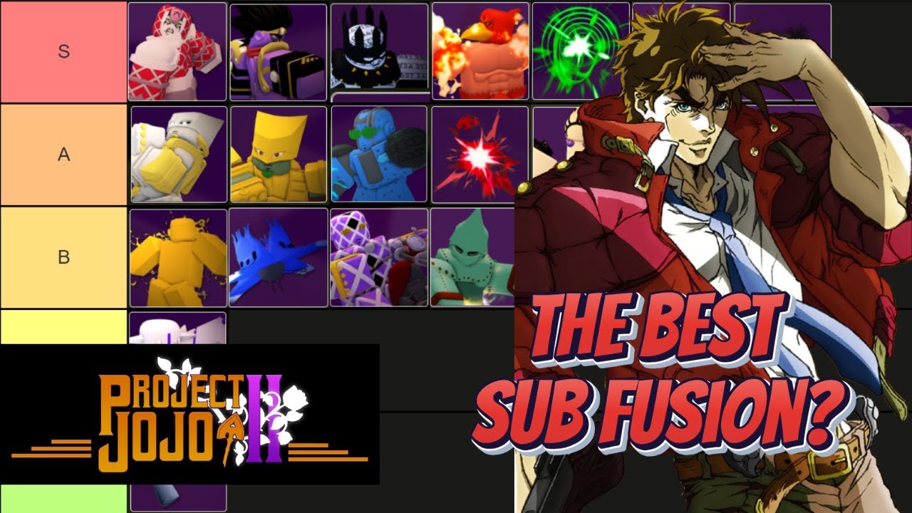 Sub Fusion Tier List! | Project Jojo 2