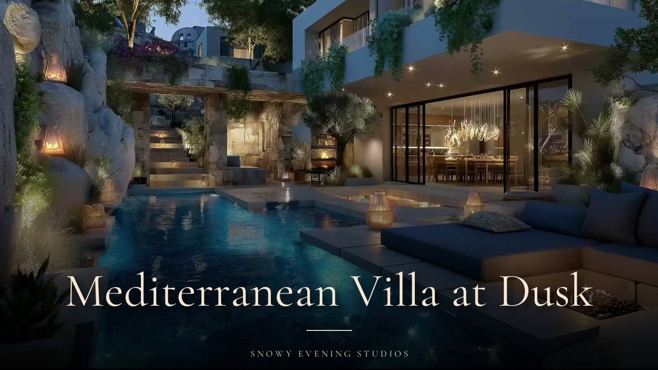 Villa Courtyard at Night | 3 Hours Deep Chill Music for Sleep & Focus