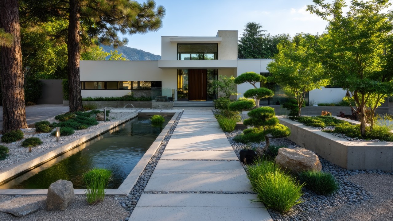 A Stunning Flat Facade Design for a Modern One Story Concrete House – A Must See Idea for Your Dream