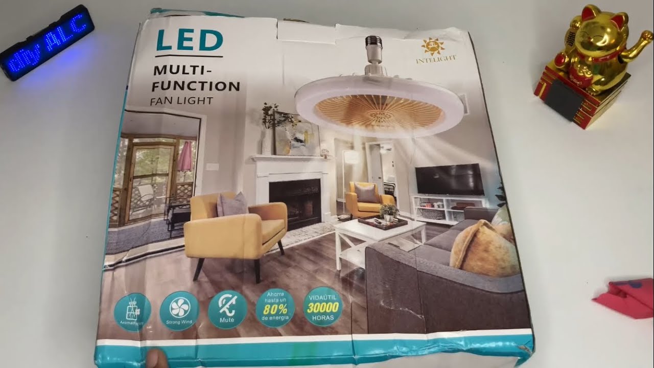 Review Kipas Angin Plafon Socket E27 + LED 30W + Remote Merk INTELIGHT