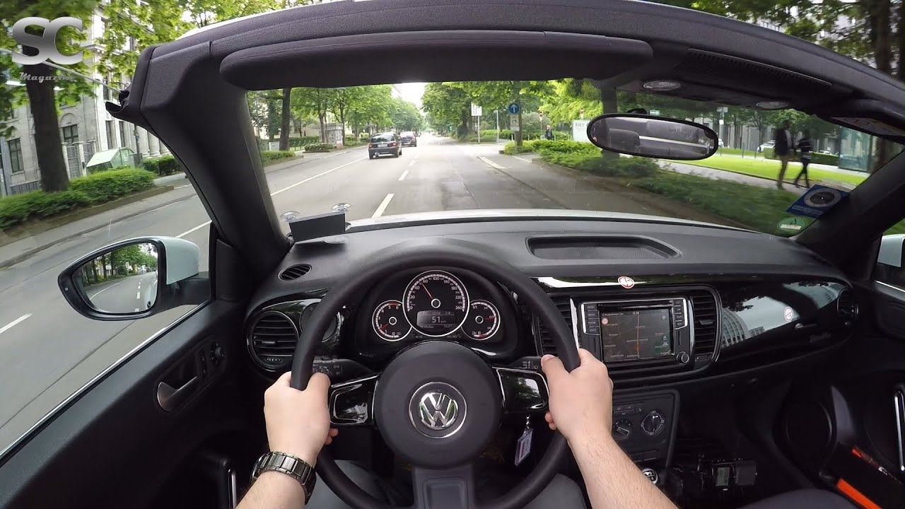 VW Beetle Cabriolet 2.0 TDI (2016) - POV City Drive (Top Down)