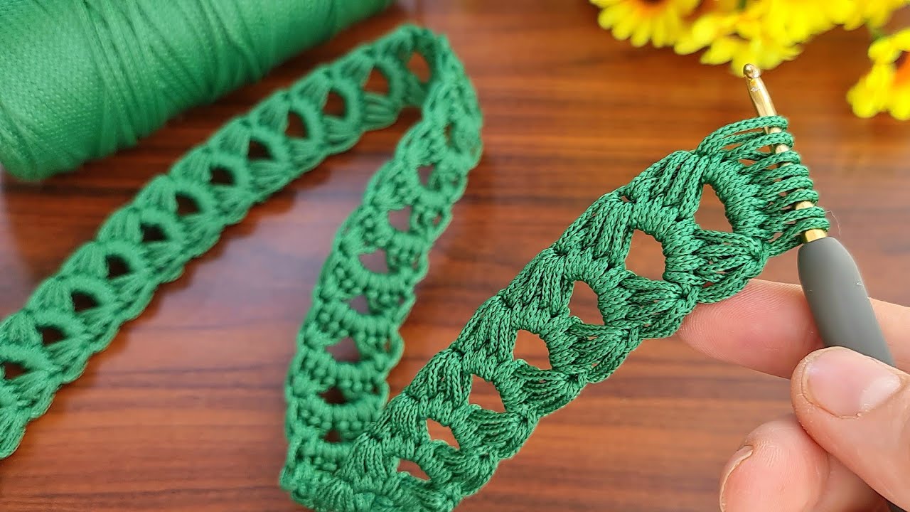 VERY NICE IDEA !😍Super easy tunisian crochet headband, bag handle model video tutorial #crochet