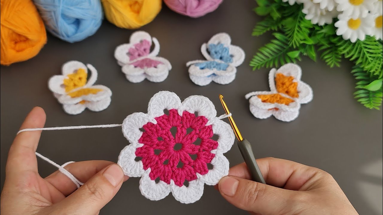 Make MONEY with This Super Easy Crochet Mini Butterfly Keychain! 🦋Sell and give as a gift🦋🦋🦋