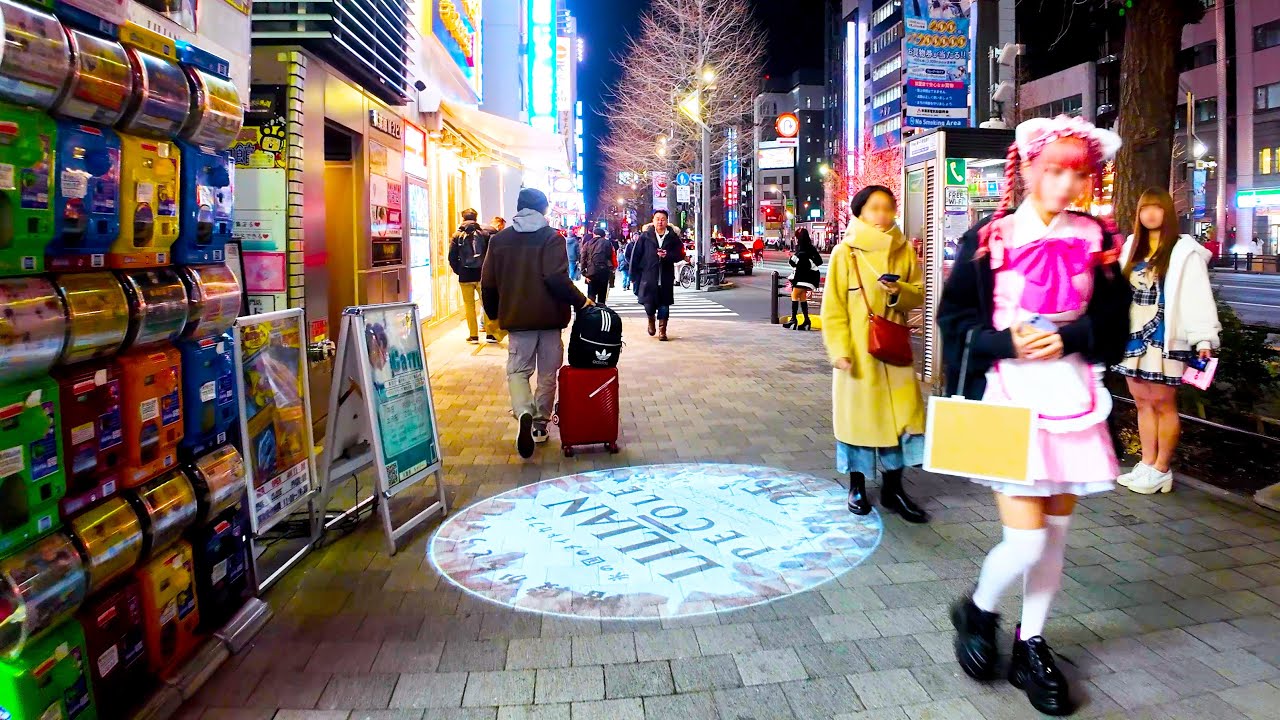 Токио akihabara 🐶🍻 Косплей развлечение город ♪ 💖 4k расслабление/Стади не -стоп 1 час 01 минуты
