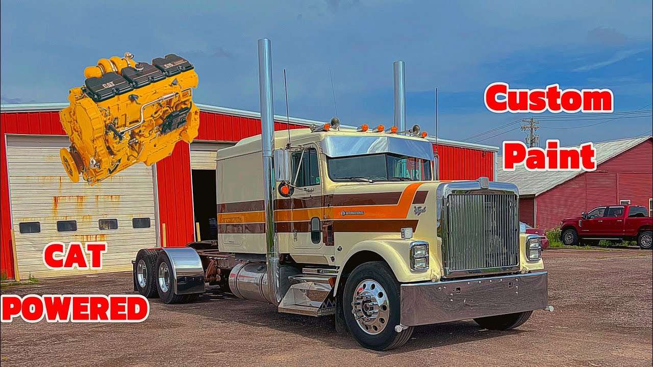 My Straight Piped International 9300 is Almost Finished. Peterbilt Stacks and Fresh Paint