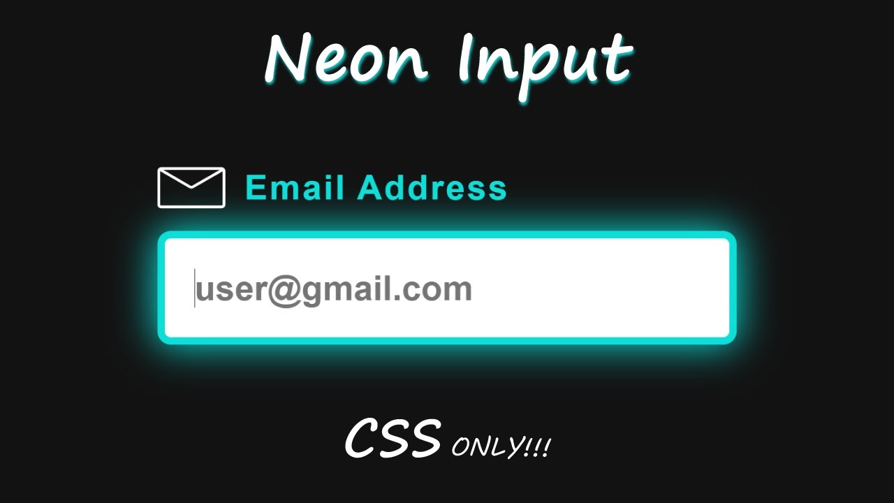 Neon Input HTML CSS | CSS Animation