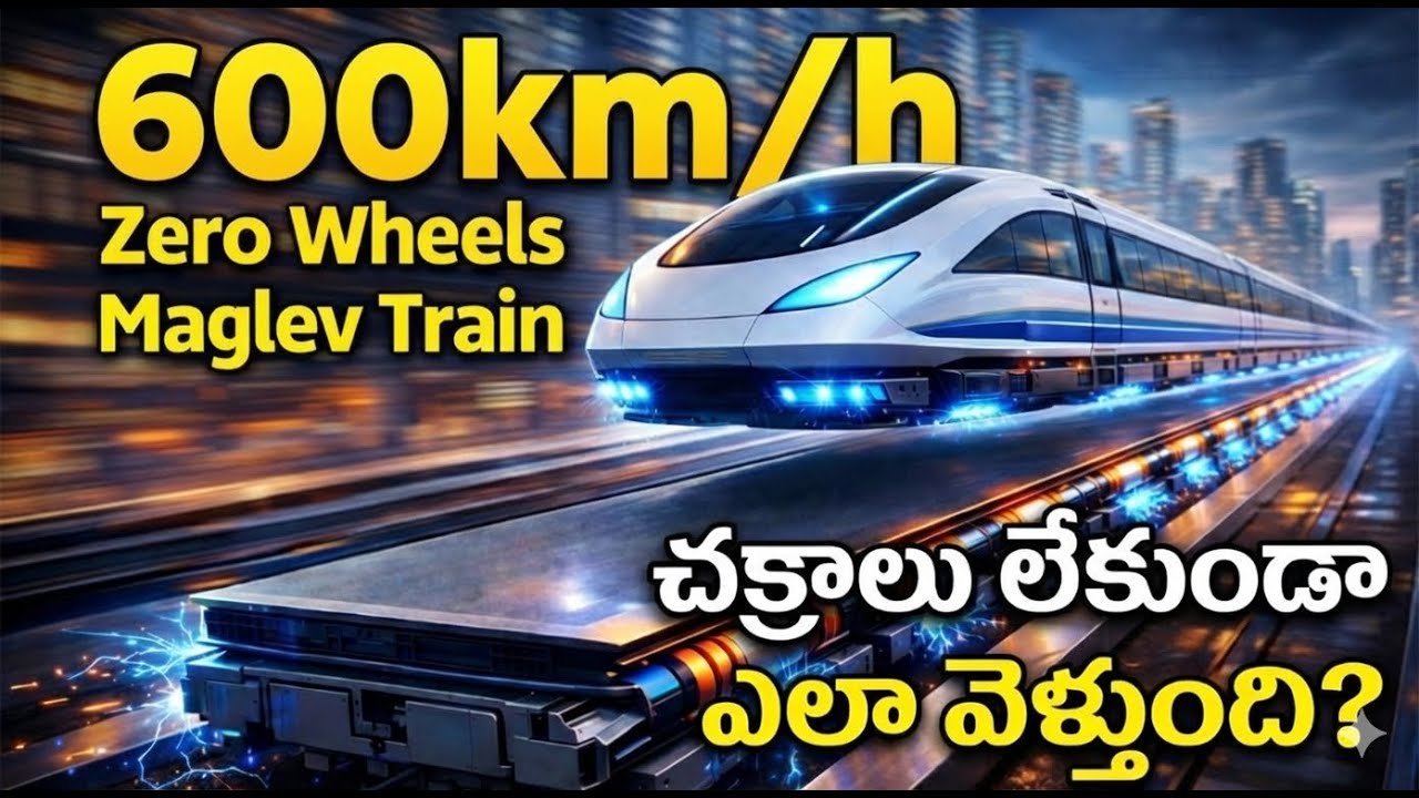 MagLev Train Explained in Telugu | 600 KM/H Speed Secret | Working, Parts & Technology
