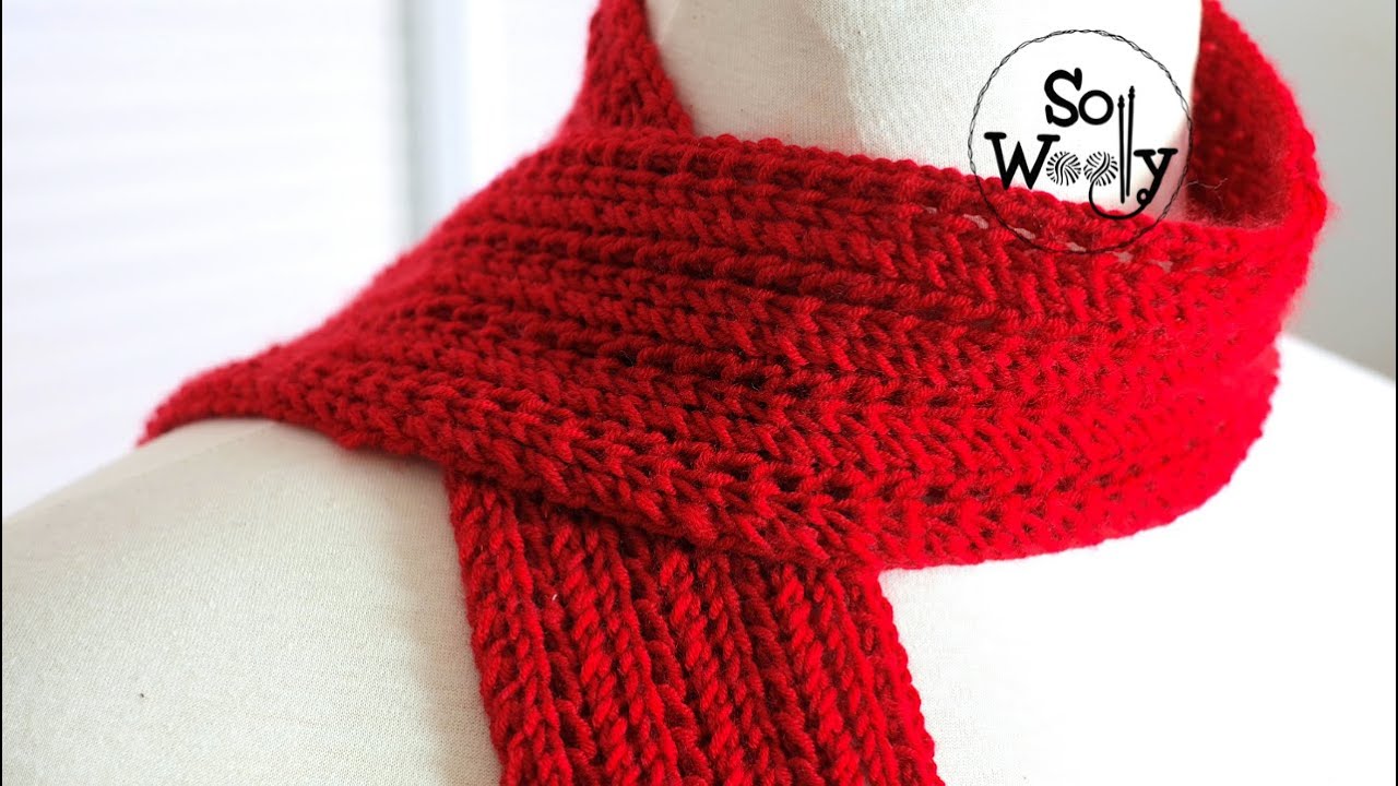 How to knit the Feather Lace stitch + a Children's Scarf pattern (up to 8 years of age) - So Woolly