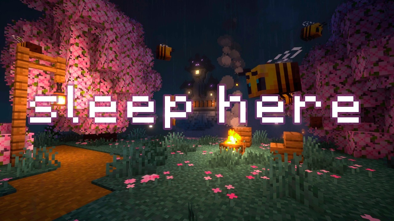 this will help you if you're in a bad mood.... (minecraft music w rain & crickets)