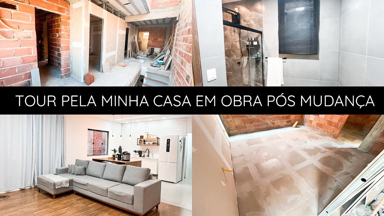 TOUR PELA CASA EM OBRA  - Morando na obra | Temos piso no quarto e closet | Atualizações da obra